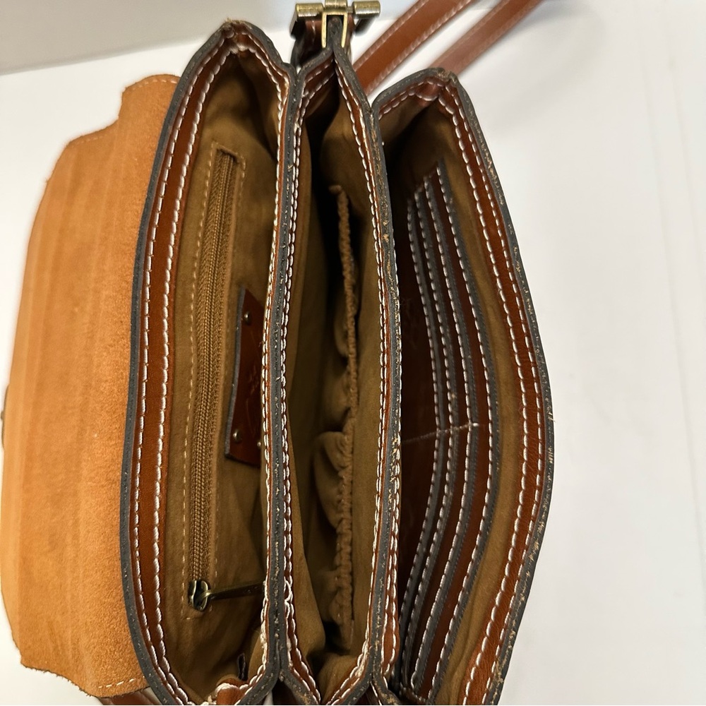 Patricia Nash Alimena Crossbody Shoulder Bag – Brown Leather, Heritage Collectio - Picture 8 of 10
